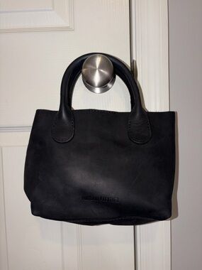 Portland Leather Almost Perfect Raindrop Shadow Black Tote